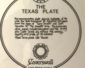 Texas plate - fine bone china from England