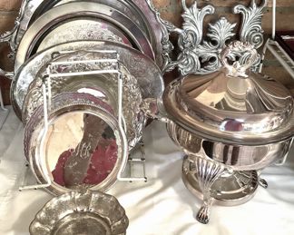 Silverplate serving pieces