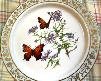 Lenox china "Question Mark Butterfly and New England Aster" - made in the USA