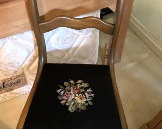Parlor chair with needlepoint seat