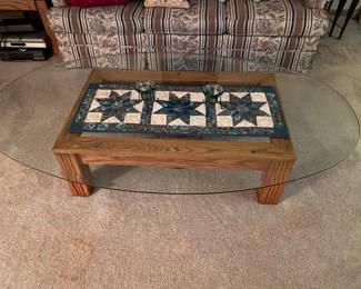 Glass top coffee table