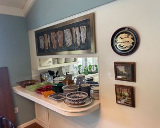 Polish Blue/ white Peacock Pottery