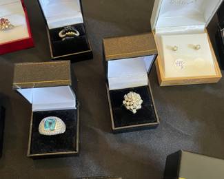 Topaz and diamond rings