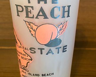 Vintage Georgia Peach State Frosted Glass
