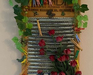 Vintage decorated wash board