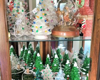 Dept. 56 and vintage lighted ceramic Christmas trees