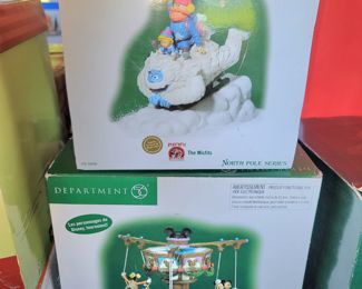 Just a tiny sampling of some of the Dept. 56...(North Pole Disney and Rudolph