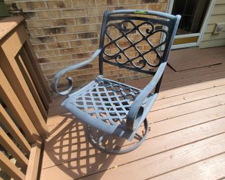 Cast iron rocker &  swivel with four stool $40
