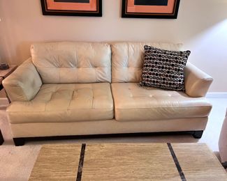 Leather couch w/matching loveseat 