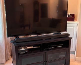 Sharp 55" Roku TV and TV/Entertainment cabinet 