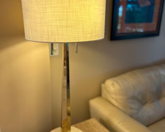 Wonderful Modern chrome table lamp w/matching floor lamp