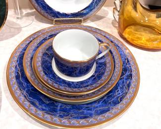 Christian Dior "Azure Royale" fine china 6pc set