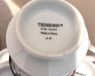 Tienshan Christmas dishes - 4-pc place setting for 12