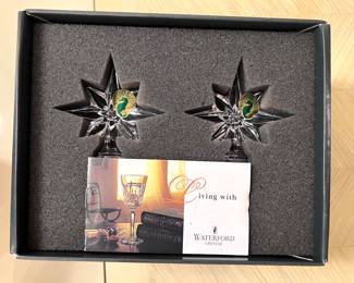 1 of 2 Waterford Crystal star bottle toppers w/box