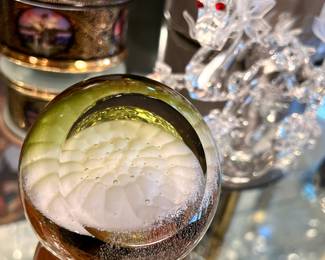 Caithness Ammonite Fossil glass paperweight 