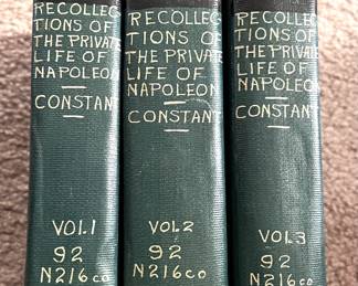 Hand Written binding - Recollections of The Private Line of Napoleon - Constant - Vol. 1,2 & 3