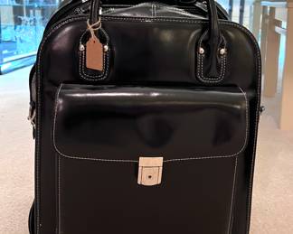 Like New - McKlein leather briefcase w/wheels