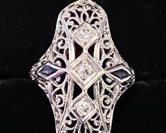 Vtg. 14K and Diamond ring