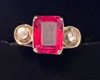 Vtg. 14K and Diamond ring