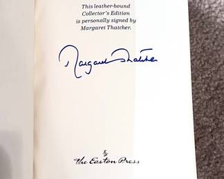Easton Press Margaret Thatcher autographed book - The Downing Street Years