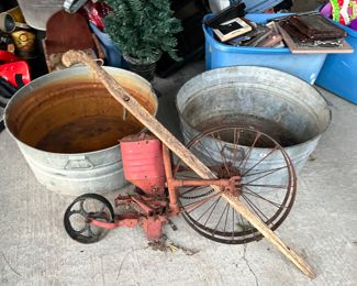 Antique Tin Wash Tubs & Antique Seed Planter - Unpredictable Sale in Terrell, TX “Labor Day Edition” www.ContemporaryCurrent.com
