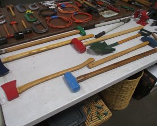 Axes and sledgehammer