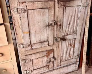 Primitive Ice Box with wire shelves