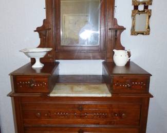 Antique East Lake Dresser with Mirror