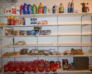 The red Coffee cans are full of nails, etc