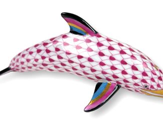 Herend Fishnet Pink Dolphin