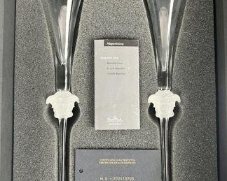 (2) Versace Rosenthal Medusa Champagne Flutes