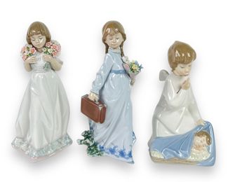 (3) Vintage Lladro Girls W/ Box