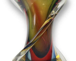 Large Murano Multicolor Glass Vase