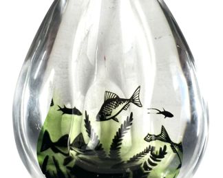 Orrefors Graal Fish Pipe Holder By Edward Hald