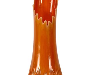 Mid-Century Orange Swung Glass Vase