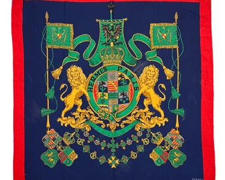 Hermes Silk Scarf Lion Crest