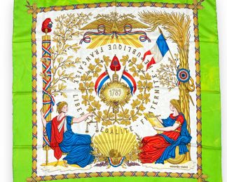 Hermes 'Liberte Egalite Fraternite' Silk Scarf