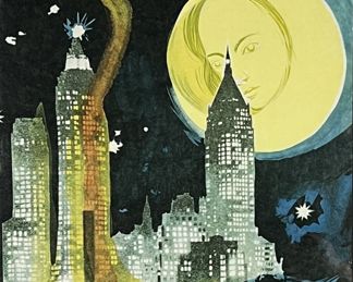 Salvador Dali "Manhattan Skyline" Lithograph