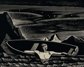 Rockwell Kent "Deep Water" Wood Engraving