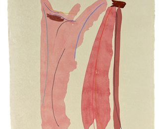 Larry Zox 'Pink Abstract' Untitled Lithograph