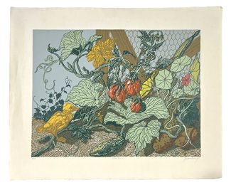 Jack Beal "Garden" Linocut