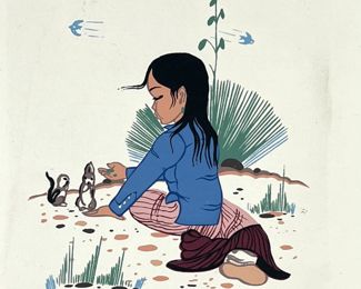 Beatien (Little No Shirt) Yazz Acrylic on Paper