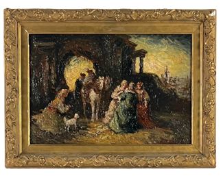 Adolphe Monticelli Attributed Oil on Panel