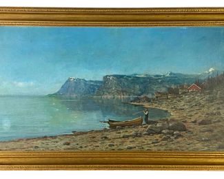 Harold Hall 'Seascape' Oil on Canvas 1898