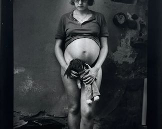 Jan Saudek 'Pregnant Woman' Silver Gelatin