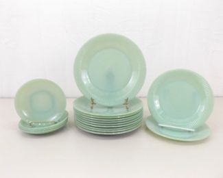 16 Piece Lot of Fire King Jadite Dishes	

