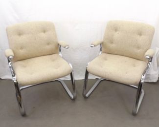 2 Vintage Steelcase Arm Lounge Chairs
