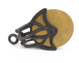 Large Iron 7" Wood Wheel Pulley	
