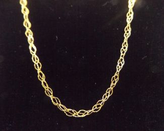 14k Yellow Gold Fancy Link LONG Necklace	
