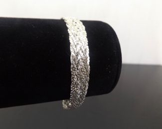 .925 Sterling Silver Never Worn THICK Weave Bracelet	
